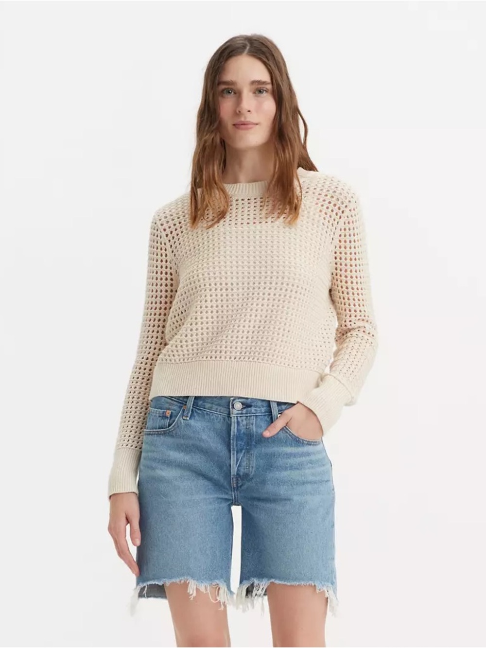 Levi’s Superbloom Crochet Top Ivory Large
